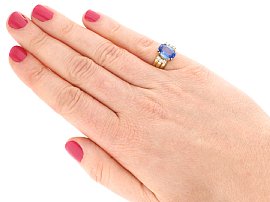 Oval Cut Sapphire Ring on Hand