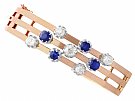 2.10ct Sapphire and 2.05 ct Diamond, 18ct Rose Gold Bangle - Antique French Circa 1900 