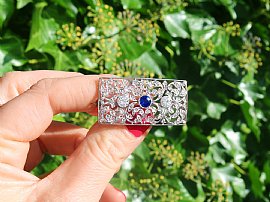 Antique Sapphire and Diamond Brooch Outside