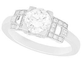 1.22 ct Diamond and Platinum Solitaire Ring - Vintage Circa 1950 and Contemporary