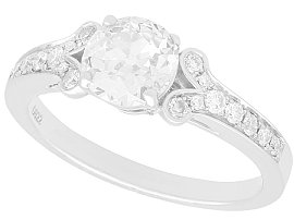 1.42ct Diamond and 18ct White Gold Solitaire Ring - Antique and Contemporary