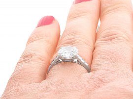 G Colour Diamond Engagement Ring on finger