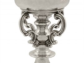Antique Silver Planished Cup Close up Decoration