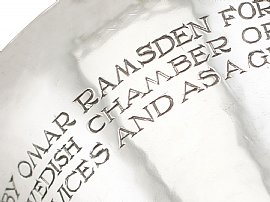 Sterling Silver Cup and Cover Engraved Text