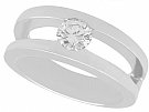 0.51ct Diamond and 18ct White Gold Solitaire Ring - Vintage French Circa 1950 