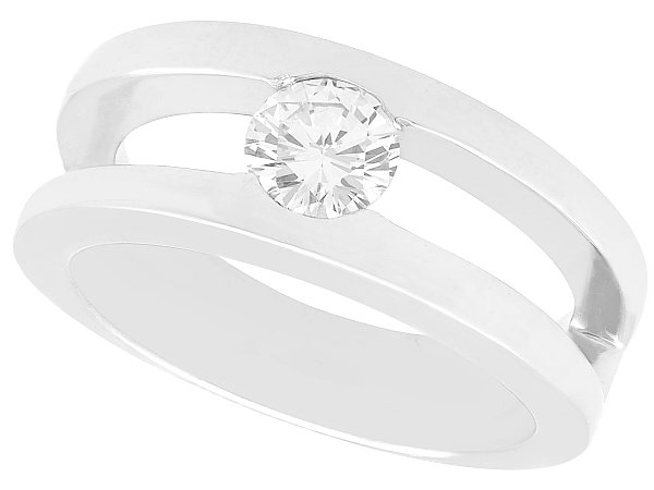 Double Band Solitaire Engagement Ring