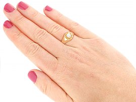 Gentlemans Antique Diamond Ring On Hand