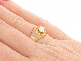 Gents Antique Diamond Ring On Hand