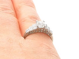 Platinum And Diamond Dress Ring On Finger