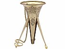 Sterling Silver Gilt Posy Holder - Antique Victorian