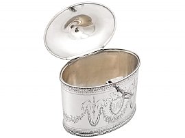 Antique Silver Tea Caddy with Lock 