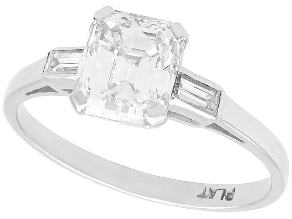 1 Carat Emerald Cut Diamond Ring 