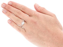 Diamond And Platinum Solitaire Ring On Hand