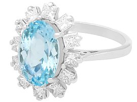 Aquamarine and Diamond Platinum Ring for Sale