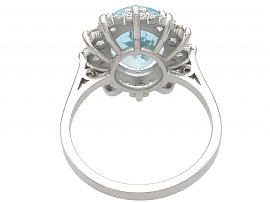 Aquamarine and Diamond Platinum Ring 