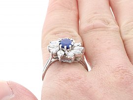 Vintage White Gold Sapphire and Diamond Ring