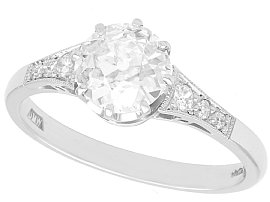 1.29 ct Diamond and Platinum Solitaire Ring - Antique and Contemporary