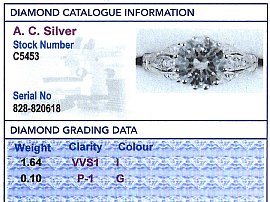 1.64 Carat Diamond Ring Grading