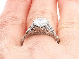 1.64 Carat Diamond Ring on Hand