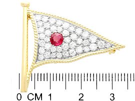 Size of Ruby and Diamond Flag Brooch