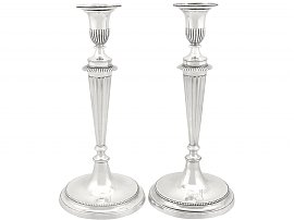 Cast Sterling Silver Candlesticks - Antique George III (1784)