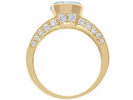 Aquamarine Ring with Baguette Diamonds