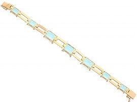 Vintage Yellow Gold Aquamarine Bracelet