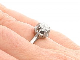 Old European Cut Diamond Engagement Ring on Hand