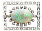 2.23ct Opal and 0.82ct Diamond, 9ct Yellow Gold Brooch - Antique Circa 1900