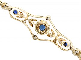 Blue Sapphire and Diamond Bracelet