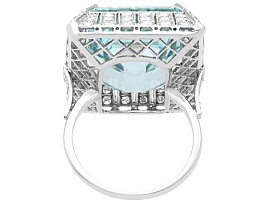 Emerald Cut Aquamarine Platinum Ring