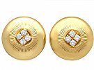 0.72 ct Diamond and 18 ct Yellow Gold  Earrings - Vintage French Circa 1960