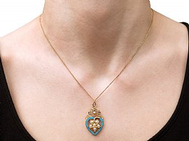 Victorian Enamel Pendant with Pearls