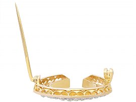 Gold Diamond Horseshoe Brooch
