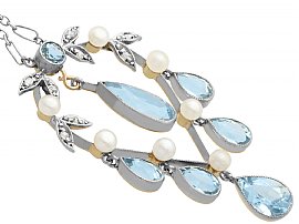 Pearl and Aquamarine Pendant 