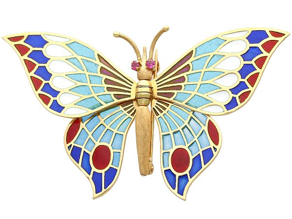 Vintage Butterfly Brooch Movable Wings