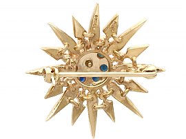 Victorian Style Pearl Star Brooch