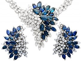 Vintage Sapphire and Diamond Jewellery Set