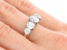 Old Cut Diamond Five Stone Ring on Hand