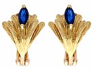 0.50ct Sapphire and 18ct Yellow Gold Earrings by Mellerio - Vintage Circa 1980