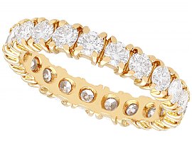 1.95ct Diamond and 18ct Yellow Gold Full Eternity Ring - Vintage French Circa 1980