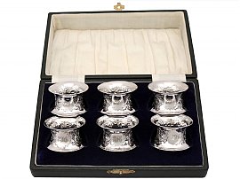 Sterling Silver Napkin Rings Set of Six - Antique Victorian (1897)