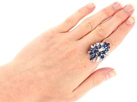 sapphire cocktail ring vintage wearing