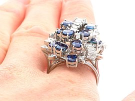 sapphire cocktail ring vintage wearing