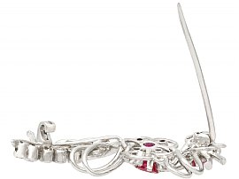 Ruby and Diamond Brooch White Gold 
