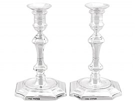 Sterling Silver Taper Candlesticks - Antique Victorian (1893); C5679