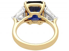 Octagonal Cut Sapphire and Diamond Ring