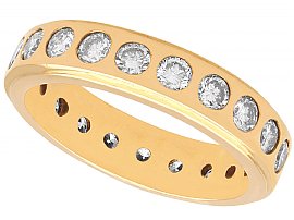 1.76ct Diamond and 18ct Yellow Gold Full Eternity Ring - Vintage Circa 1960