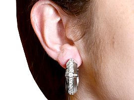 Vintage Diamond Hoop Earrings Wearing