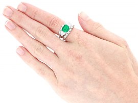 1980s Emerald and Diamond Ring